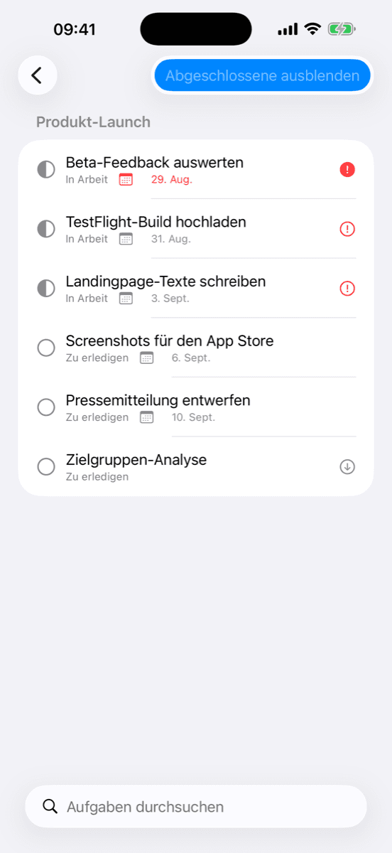 Kanban Planner on iPhone — All cards