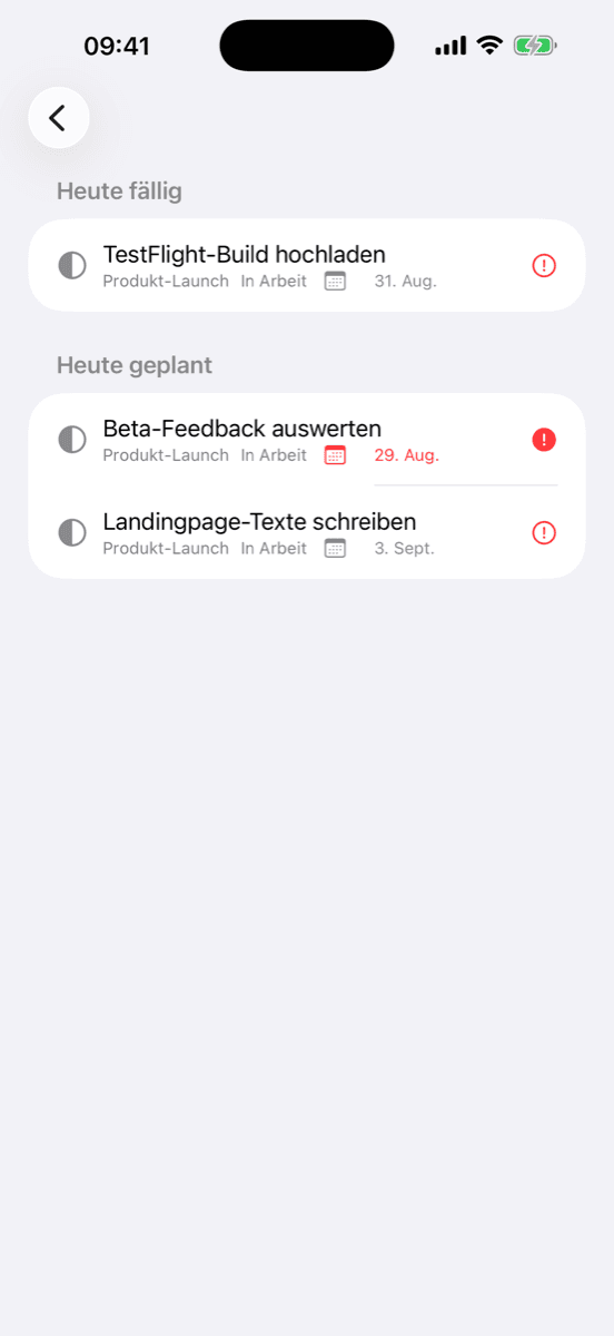 Kanban Planner on iPhone — My Day